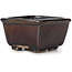 Square brown bonsai pot by Seto - 80 x 75 x 45 mm