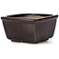 Square brown bonsai pot by Seto - 80 x 80 x 45 mm