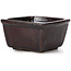 Square brown bonsai pot by Seto - 80 x 80 x 45 mm