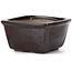 Square brown bonsai pot by Seto - 80 x 80 x 45 mm