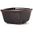 Square brown bonsai pot by Seto - 80 x 80 x 45 mm