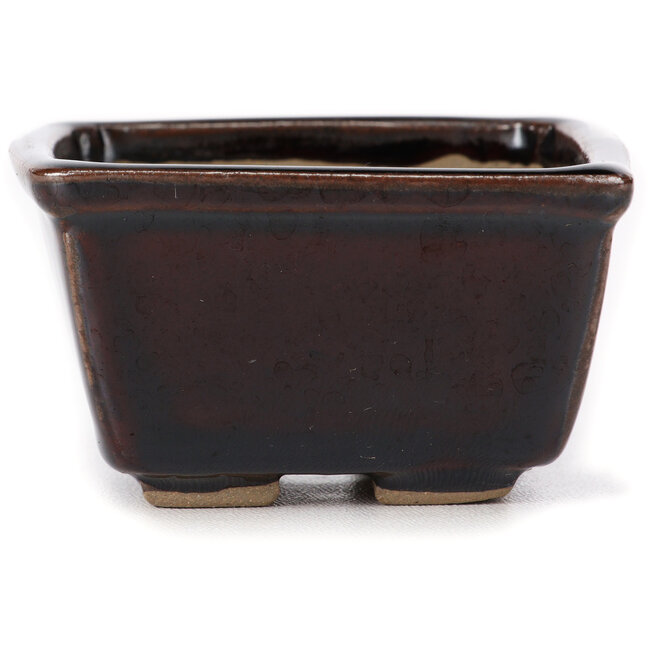 Vaso bonsai quadrato marrone di Seto - 80 x 80 x 45 mm