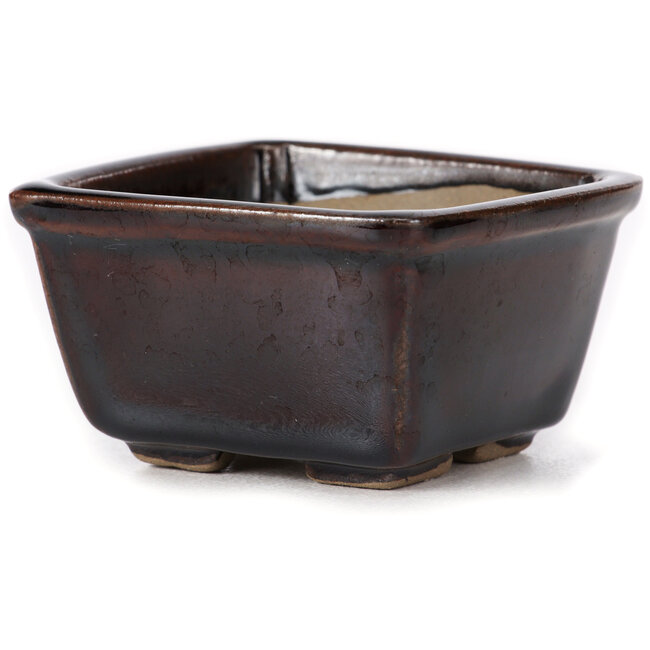 Pot à bonsaï carré marron par Seto - 80 x 80 x 45 mm