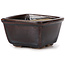 Square brown bonsai pot by Seto - 80 x 80 x 45 mm