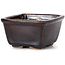 Square brown bonsai pot by Seto - 80 x 80 x 45 mm