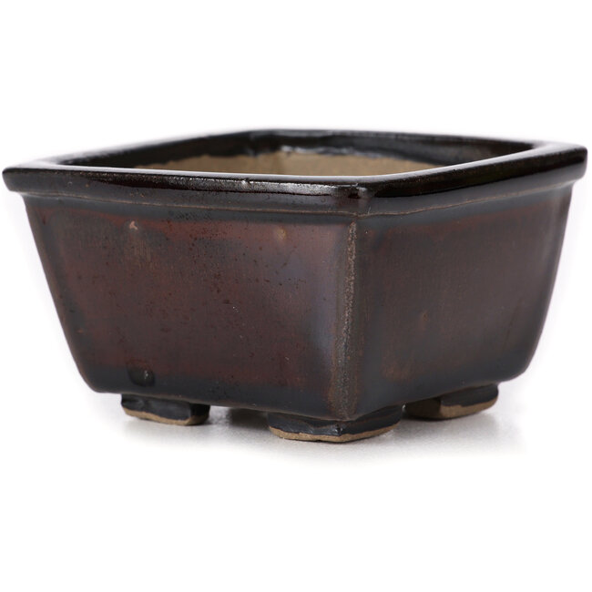 Vaso bonsai quadrato marrone di Seto - 80 x 80 x 45 mm