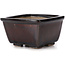 Square brown bonsai pot by Seto - 80 x 80 x 45 mm