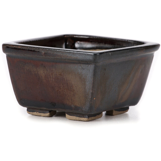 Pot à bonsaï carré marron par Seto - 80 x 80 x 45 mm