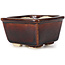 Square brown bonsai pot by Seto - 85 x 80 x 45 mm