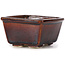 Square brown bonsai pot by Seto - 85 x 80 x 45 mm