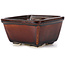 Square brown bonsai pot by Seto - 90 x 90 x 50 mm
