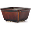 Square brown bonsai pot by Seto - 90 x 90 x 50 mm