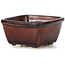 Square brown bonsai pot by Seto - 90 x 90 x 50 mm