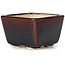 Square brown bonsai pot by Seto - 80 x 75 x 50 mm