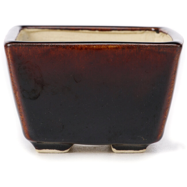 Pot à bonsaï carré marron par Seto - 80 x 75 x 50 mm