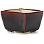 Maceta de bonsái cuadrada marrón de Seto - 80 x 75 x 50 mm