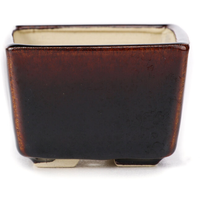 Pot à bonsaï carré marron par Seto - 80 x 75 x 50 mm