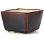 Square brown bonsai pot by Seto - 80 x 75 x 50 mm