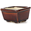 Square brown bonsai pot by Seto - 80 x 85 x 45 mm