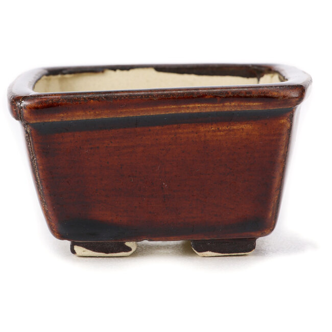 Maceta de bonsái cuadrada marrón de Seto - 80 x 85 x 45 mm