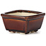 Square brown bonsai pot by Seto - 80 x 85 x 45 mm