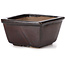 Square brown bonsai pot by Seto - 80 x 80 x 45 mm