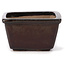 Square brown bonsai pot by Seto - 80 x 80 x 45 mm