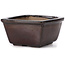 Square brown bonsai pot by Seto - 80 x 80 x 45 mm