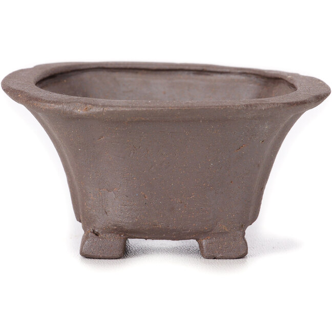 Square unglazed bonsai pot by Seto - 90 x 90 x 50 mm