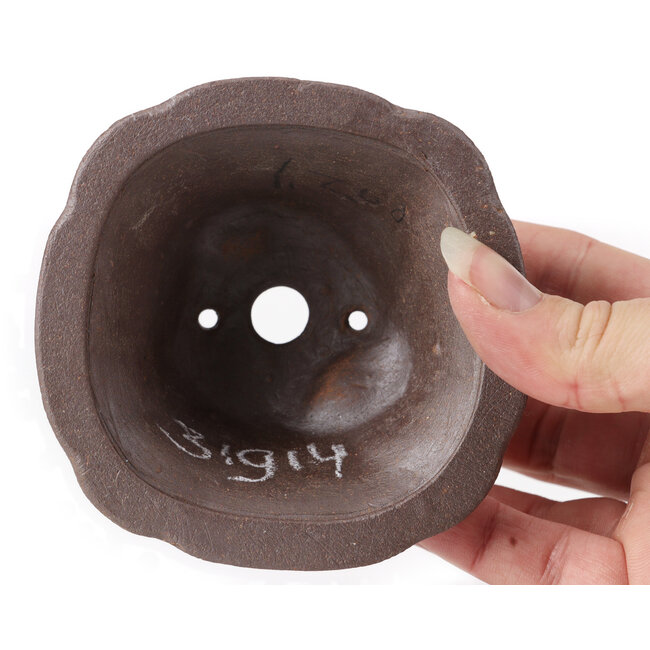 Vaso bonsai quadrato non smaltato di Seto - 90 x 90 x 50 mm