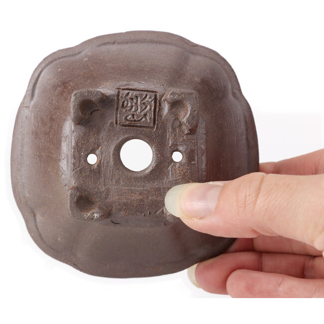 Maceta de bonsái cuadrada sin esmaltar de Seto - 90 x 90 x 50 mm