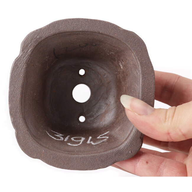 Maceta de bonsái cuadrada sin esmaltar de Seto - 90 x 90 x 50 mm