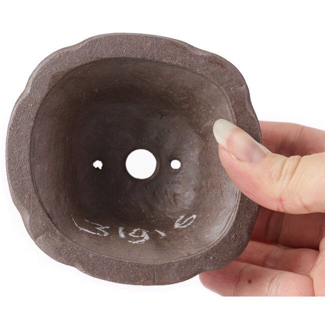 Vierkante ongeglazuurde bonsaipot van Seto - 90 x 90 x 50 mm