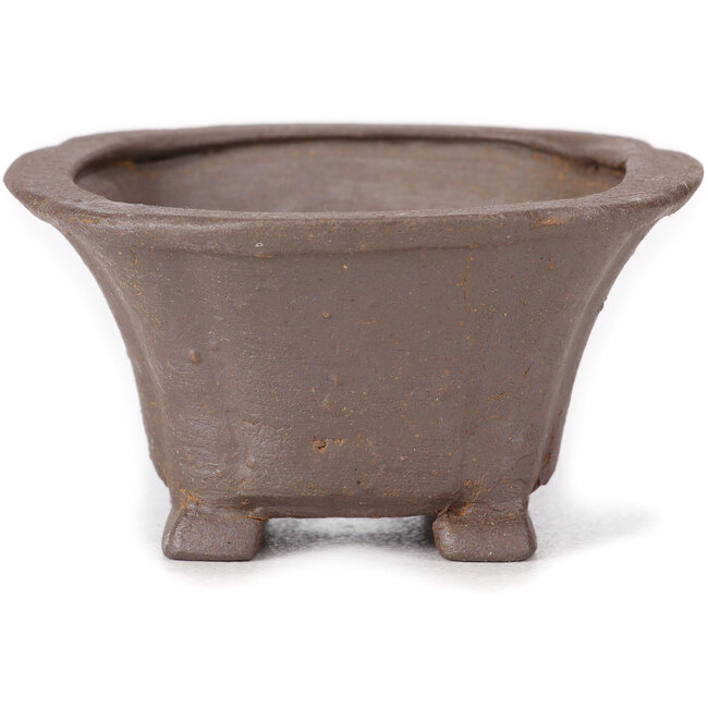 Vierkante ongeglazuurde bonsaipot van Seto - 90 x 90 x 50 mm