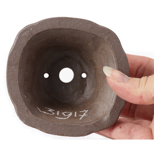 Vaso bonsai quadrato non smaltato di Seto - 90 x 90 x 50 mm