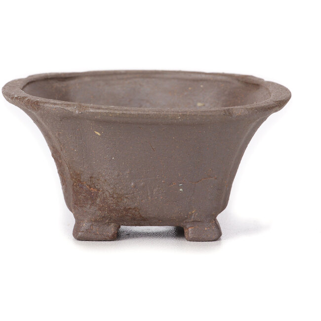 Vaso bonsai quadrato non smaltato di Seto - 90 x 90 x 45 mm