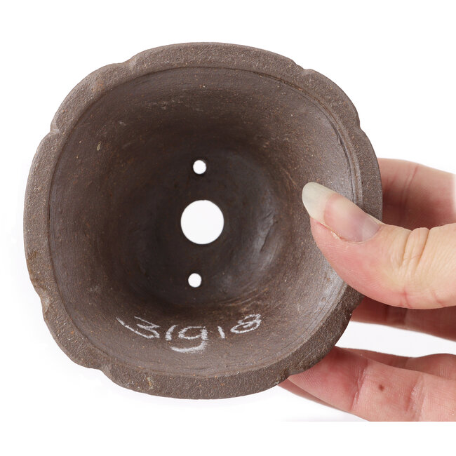 Maceta de bonsái cuadrada sin esmaltar de Seto - 90 x 90 x 45 mm