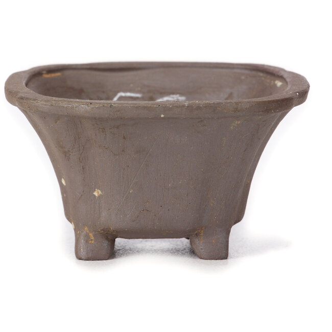 Vierkante ongeglazuurde bonsaipot van Seto - 85 x 85 x 45 mm