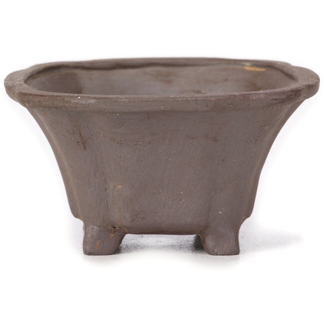 Square unglazed bonsai pot by Seto - 85 x 85 x 45 mm