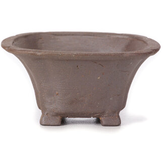 Seto 90 mm square unglazed bonsai pot by Seto, Japan