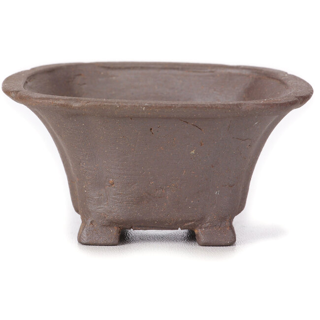 Square unglazed bonsai pot by Seto - 90 x 90 x 45 mm