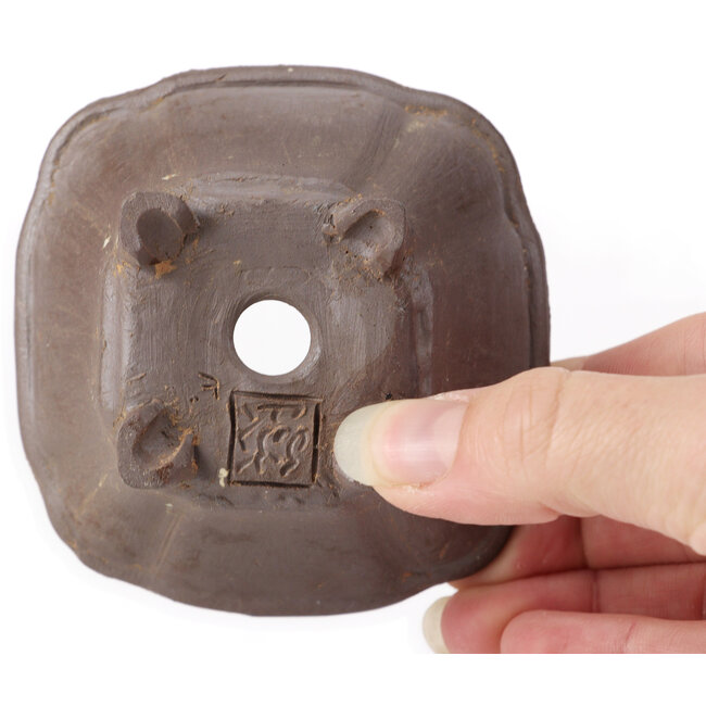 Pot à bonsaï carré non émaillé par Seto - 85 x 85 x 45 mm
