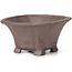 Square unglazed bonsai pot by Seto - 90 x 90 x 45 mm