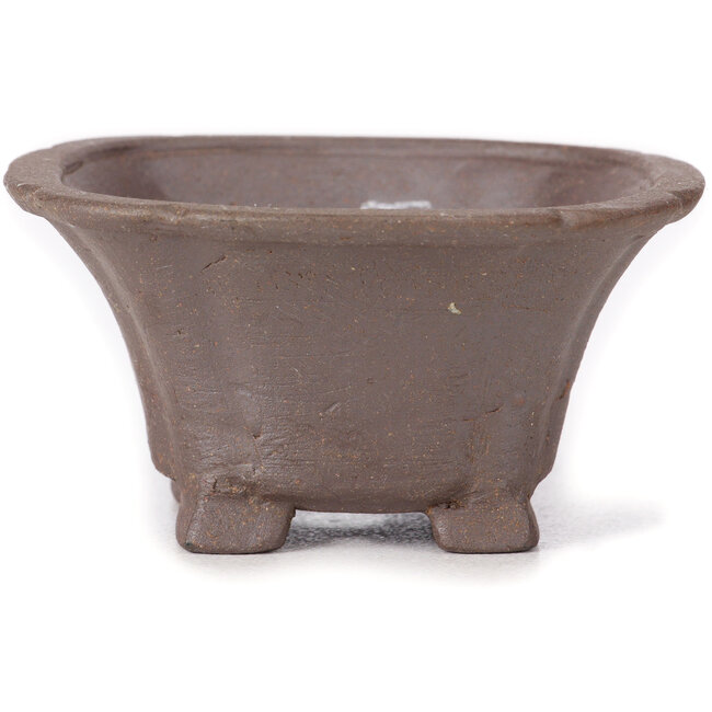 Square unglazed bonsai pot by Seto - 90 x 90 x 45 mm