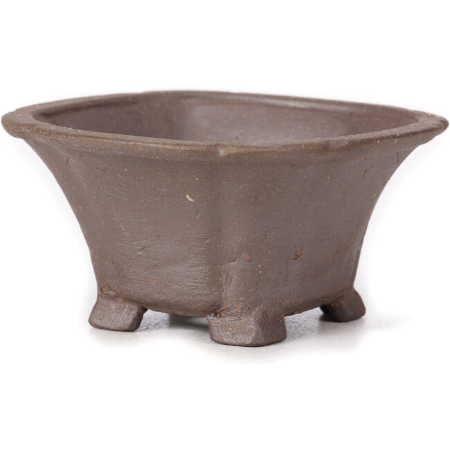 Vierkante ongeglazuurde bonsaipot van Seto - 90 x 90 x 45 mm