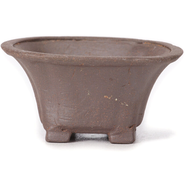 Square unglazed bonsai pot by Seto - 90 x 90 x 45 mm