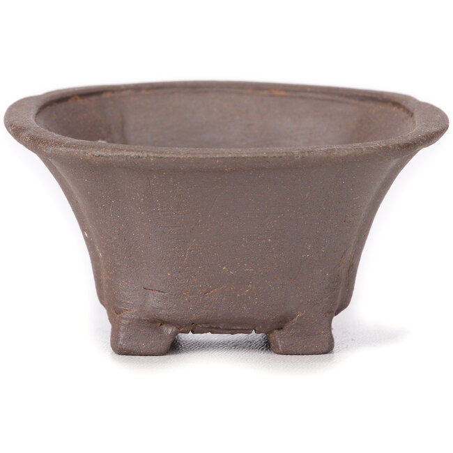 Square unglazed bonsai pot by Seto - 90 x 90 x 45 mm