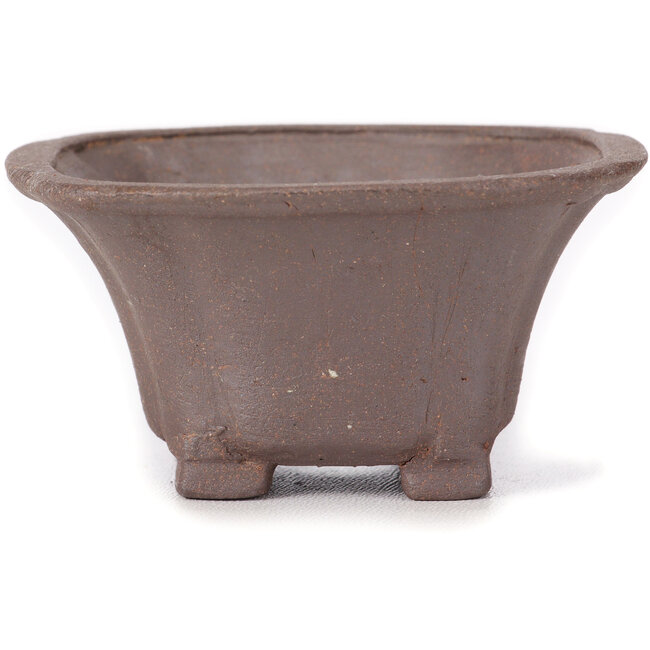 Vierkante ongeglazuurde bonsaipot van Seto - 90 x 90 x 45 mm