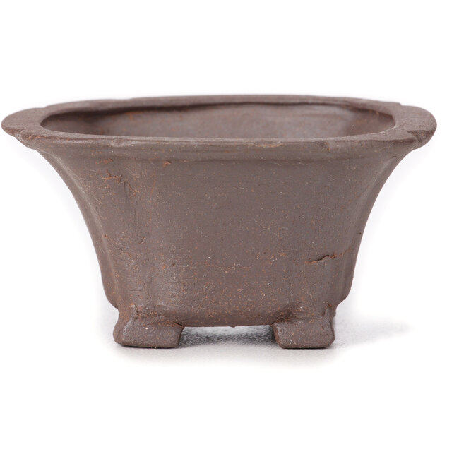 Square unglazed bonsai pot by Seto - 90 x 90 x 45 mm