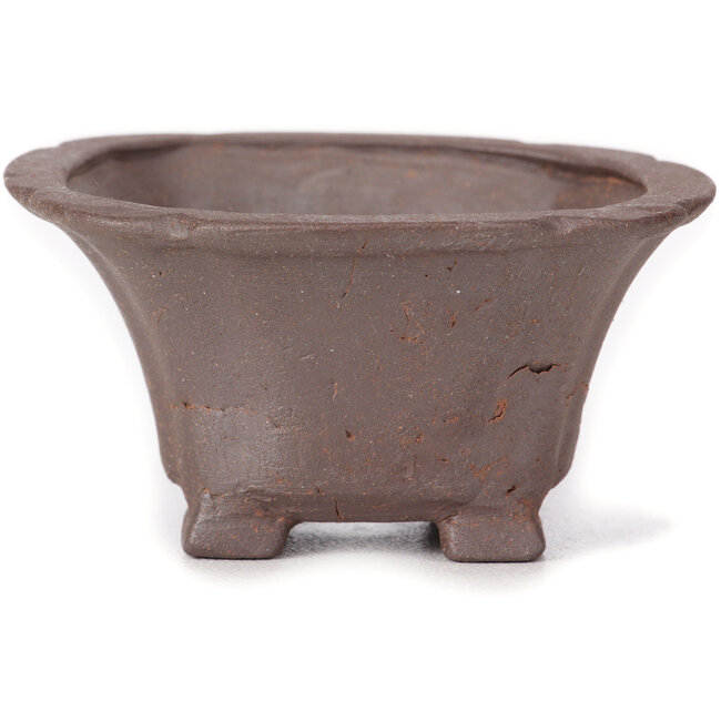 Square unglazed bonsai pot by Seto - 90 x 90 x 45 mm